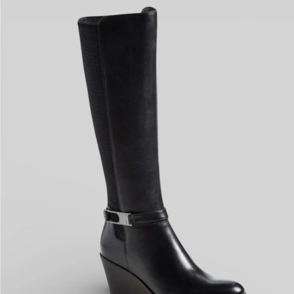Blondo Lana leather waterproof tall wedge riding boots